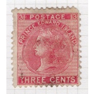Prince Edward Island Sc 13 1872 3 c rose Victoria stamp used