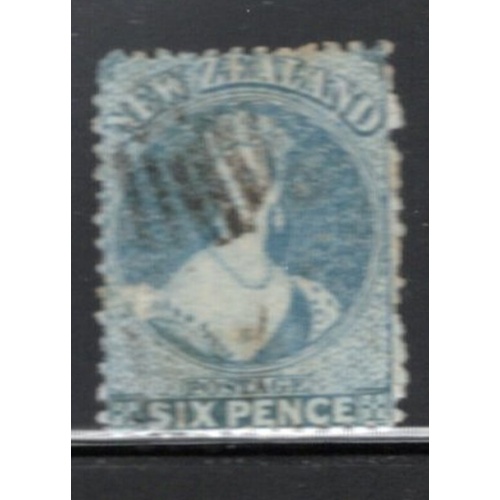 New Zealand Sc 41 1871 6 d blue Victoria stamp used