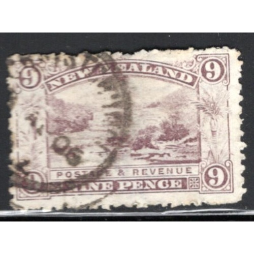 New Zealand Sc 80 1898 9 d lilac Rotomahana  Terrace stamp used