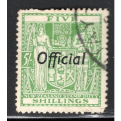 New Zealand Sc O75 5/ 1938 Coat of Arms Official stamp used