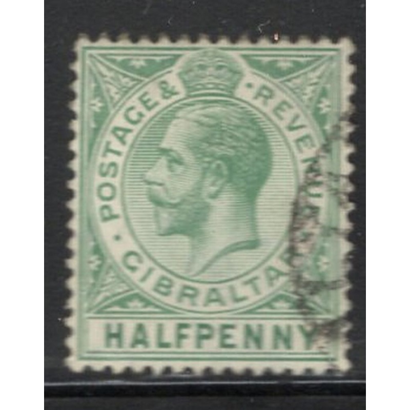 Gibraltar Sc 66 1912 1/2 d green George V stamp used