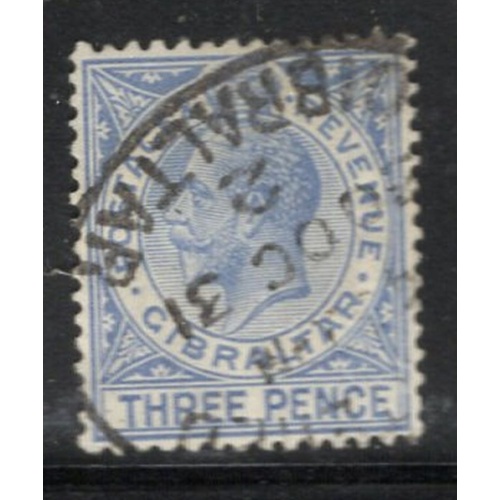 Gibraltar Sc 94 1930 3 pence ultra George V stamp used
