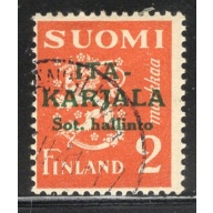 Karelia Finland Sc N10 1941 2m dark orange with green overprint stamp used