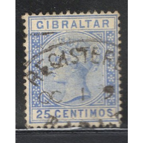 Gibraltar Sc 32 1889 25c ultra Victoria stamp used