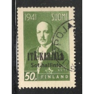 Karelia Finland Sc N22 1942 50p President Ryti overprinted stamp used