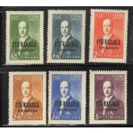 Karelia Finland Sc N22-N27 1942 Ryti stamp set overprinted mint