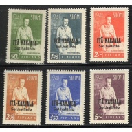 Karelia Finland Sc N16-N21 1942 Mannerheim stamp sett overprinted mint