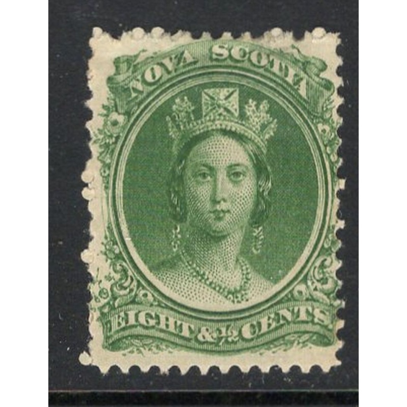 Nova Scotia Sc 11 1860 8 1/2c green Victoria stamp mint