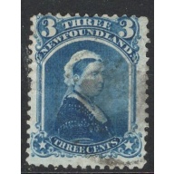 Newfoundland Sc 34 1873 3 c blue Victoria stamp used