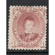 Newfoundland Sc 32A 1871 1 c brown lilac Prince of Wales stamp mint