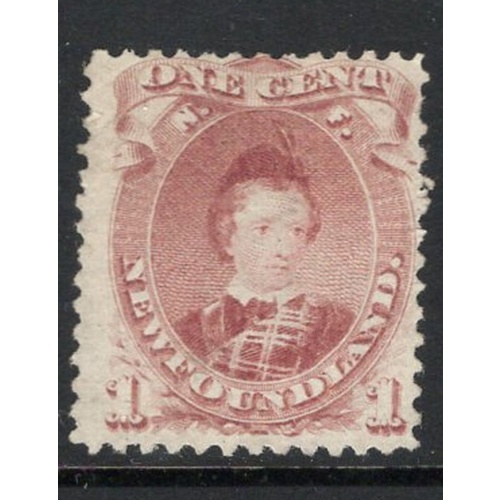 Newfoundland Sc 32A 1871 1 c brown lilac Prince of Wales stamp mint
