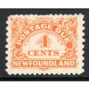 Newfoundland Sc J4 1939 4 c yellow orange postage due stamp mint