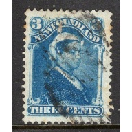 Newfoundland Sc 49 1896 3 c blue Victoria stamp used