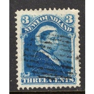 Newfoundland Sc 49 1896 3 c blue Victoria stamp used