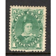 Newfoundland Sc 45 1896 1 c green Prince of Wales stamp mint