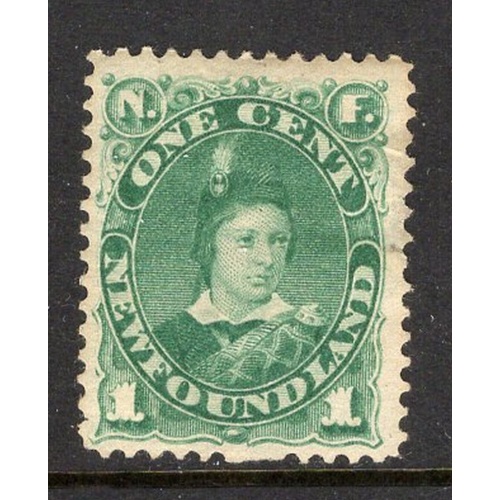 Newfoundland Sc 45 1896 1 c green Prince of Wales stamp mint