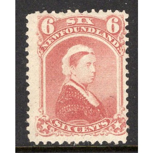 Newfoundland Sc 35 1870  6 c dull rose Victoria stamp mint