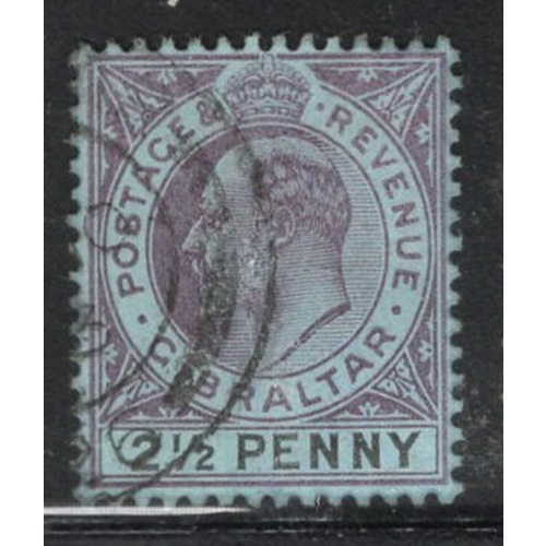 Gibraltar Sc 42 1903 2 1/2d violet & black Edward VII stamp used