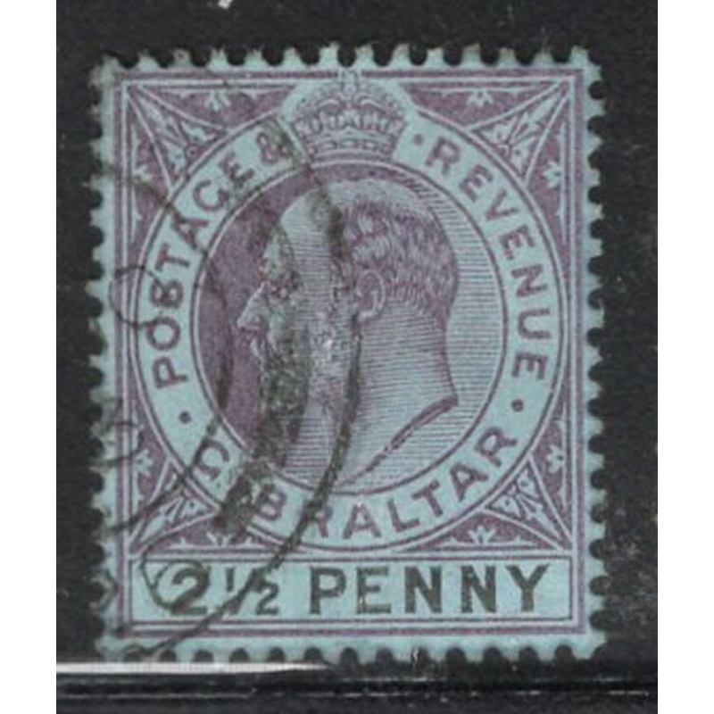 Gibraltar Sc 42 1903 2 1/2d violet & black Edward VII stamp used