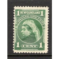 Newfoundland Sc 80 1898 1 c green Victoria  stamp mint
