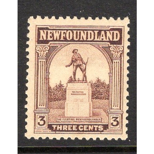 Newfoundland Sc 133 1923 3 c  War Memorial stamp mint