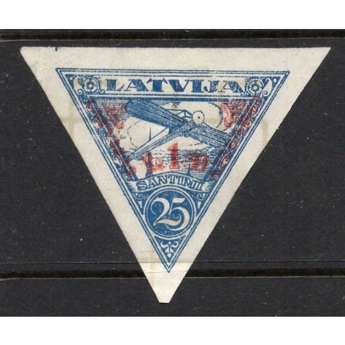 Latvia Sc CB5a 1931 10s + 35 s deep blue Home Guard air mail charity stamp