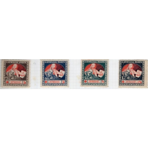 Latvia Sc B5-8 1920 Mercy & Wounded Soldier stamp set minr