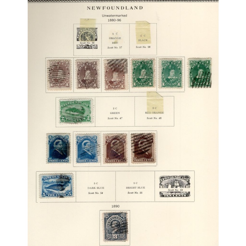 Newfoundland 13 used stamps Prince of Wales, Victoria, 1880-1896