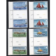 Guernsey Sc 91-94 1974 Lifeboats  stamp set gutter pairs mint NH