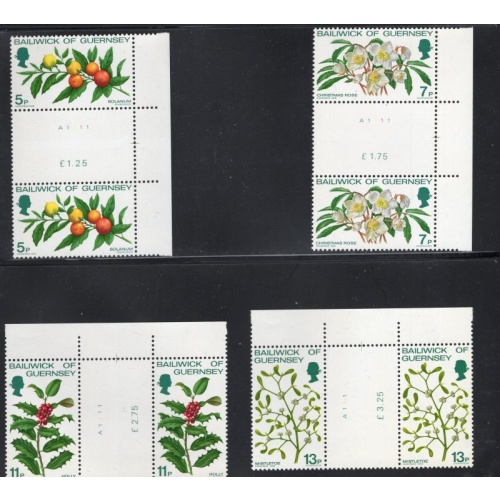 Guernsey Sc  169-172 1978 Christmas gutter pairs stamp set mint NH