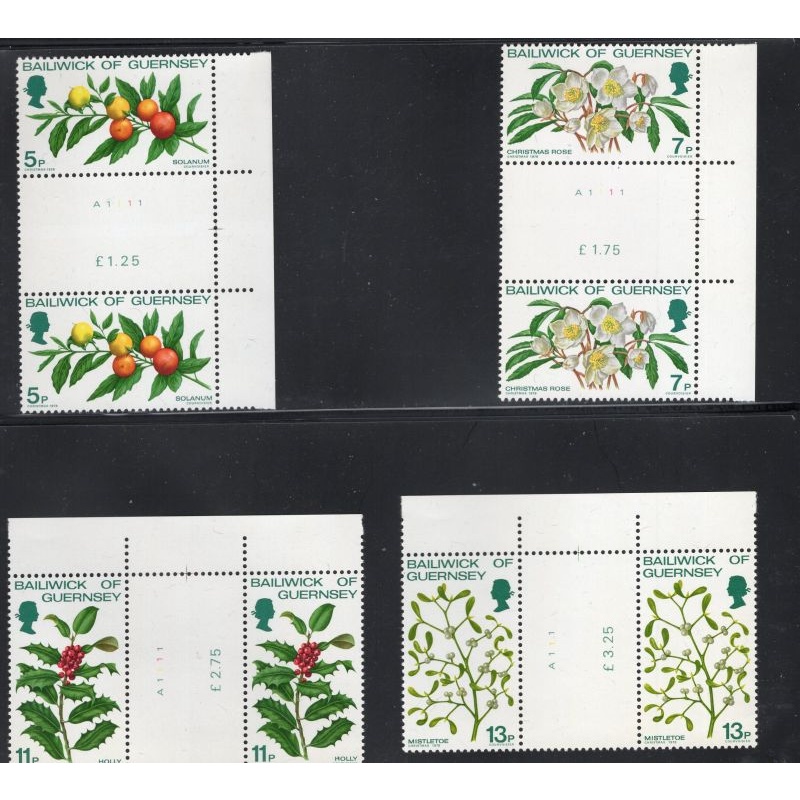 Guernsey Sc  169-172 1978 Christmas gutter pairs stamp set mint NH