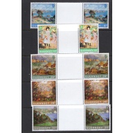 Guernsey Sc 264-68 1983 Renoir stamp set gutter pairs mint NH