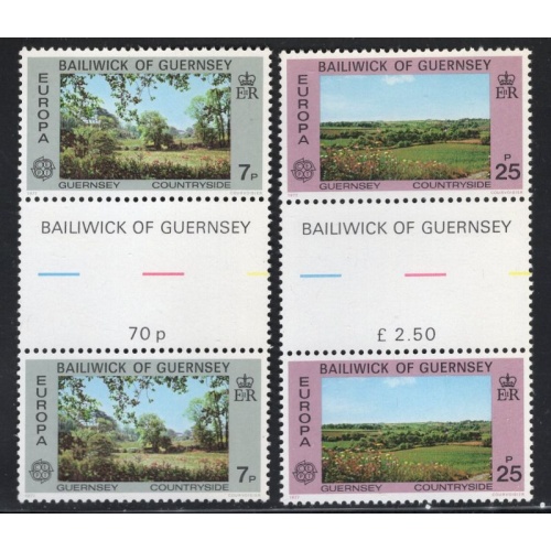 Guernsey Sc 147-148 1977 Europa gutter pairs stamp set mint NH