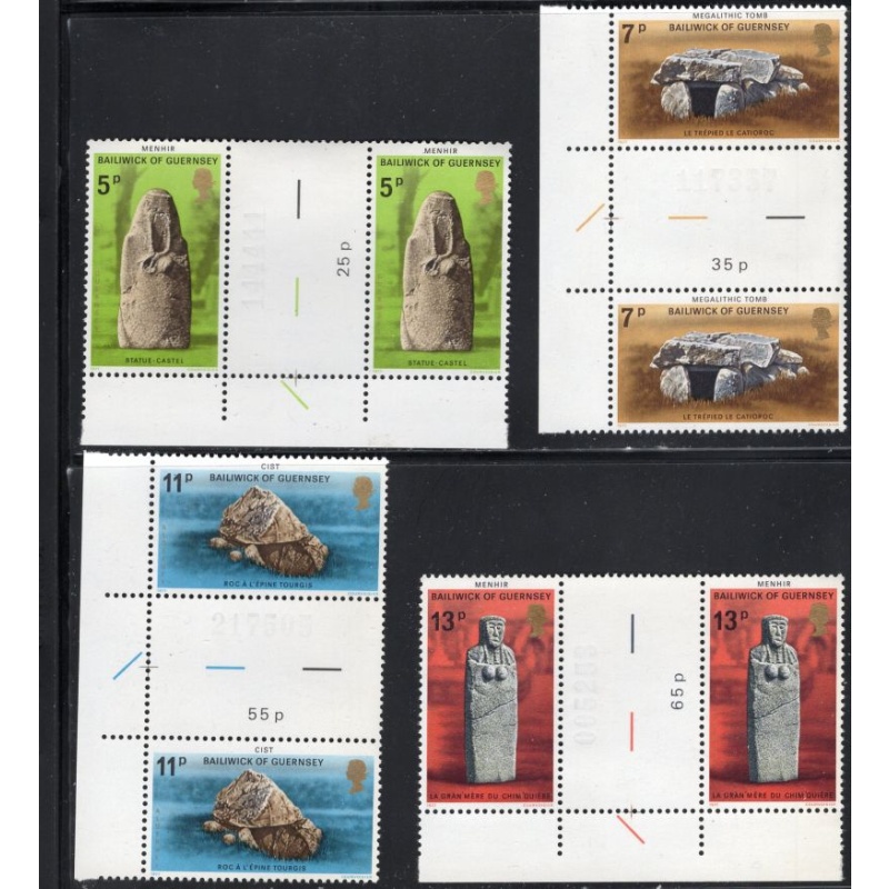 Guernsey Sc 149-52 Tombs stamp set gutter pairs mint NH