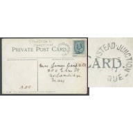 Canada-cover #5644 - 1c Edward -Stanstead Junction,Que-Sp 3 1907-