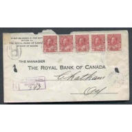 Canada-#8945-3c(5) Admiral+?-stamp removed-registered-Elgin County - St. Thomas , Ont -