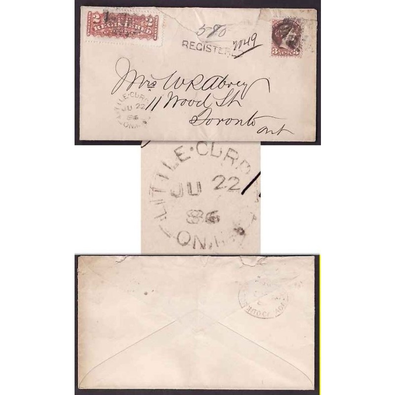 Canada-#9278 - 3c small queen + 2c RLS-Manitoulin District-Little Current,Ont