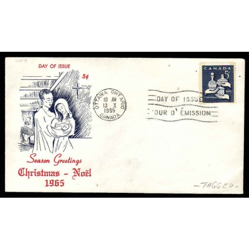 Canada-cover #13685-5c Winnipeg Tagged-#444p-Christmas -FDC-