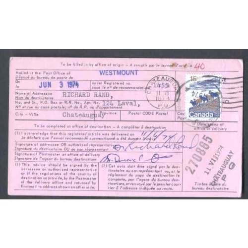 Canada-cover #9844 - 15c Mountain Sheep on AR card - Montreal , PQ - 3 VI 1974