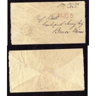 Canada-cover #14366-Stampless-London,CW Au 14 1868-H/S Paid 5[red]-