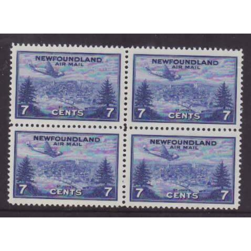 Newfoundland -Sc#C19- id35-unused og NH 7c Airmail block-Planes-