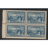 Canada Sc C9a 1947 7c Canada Goose airmail stamp booklet pane of 4 mint NH