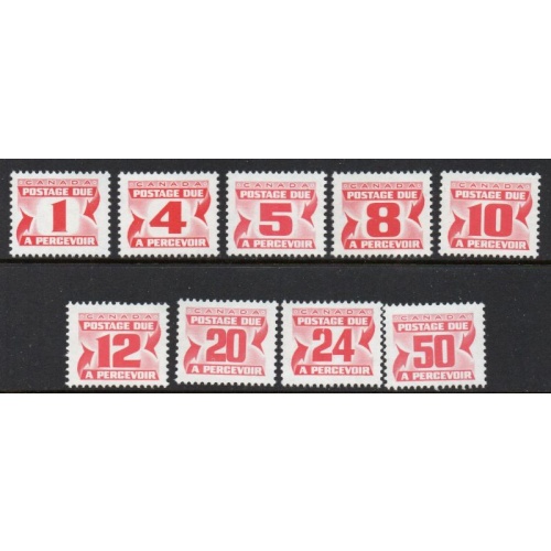 Canada Sc J28a-J40 1977-78 Postage Due stamp set mint NH