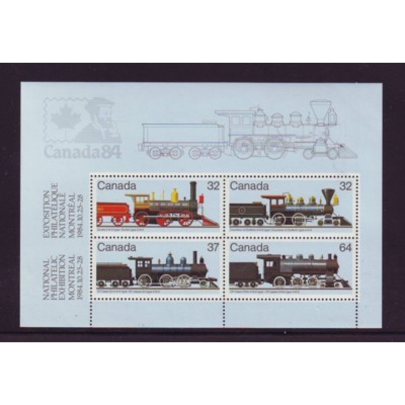 Canada Sc 1039a 1984 Steam Engines Stamp Show sheet mint NH