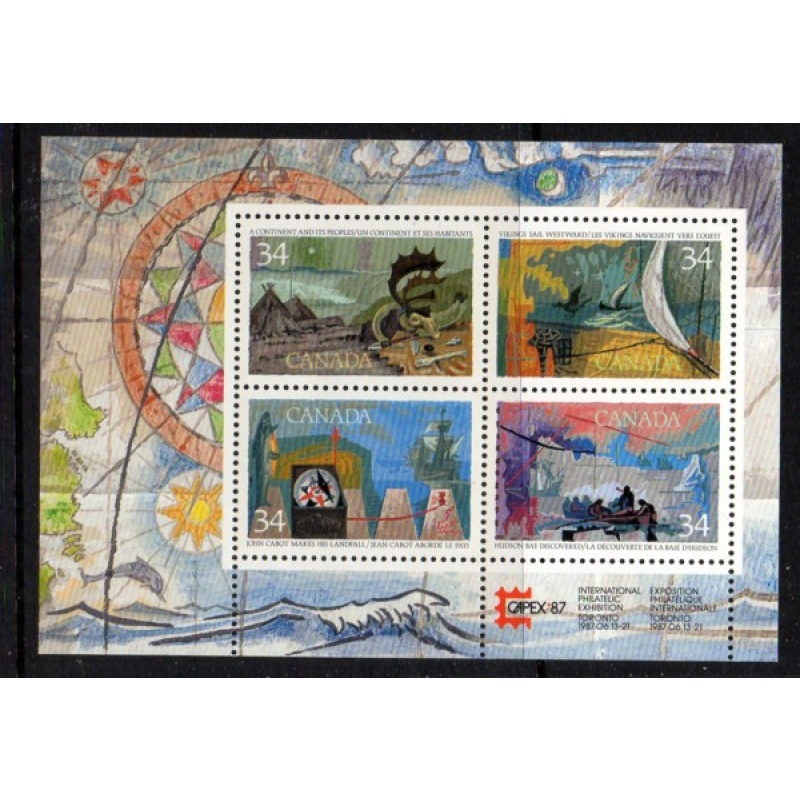Canada Sc 1107b 1986 Explorers CAPEX 87 stamp sheet mint NH