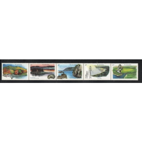 Canada Sc 1412a 1992 Canadian Rivers stamp strip mint NH