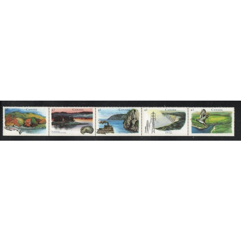 Canada Sc 1412a 1992 Canadian Rivers stamp strip mint NH