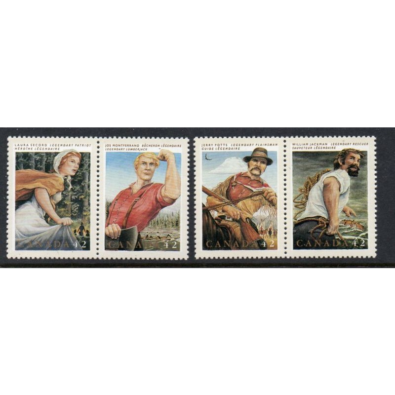 Canada Sc 1432-1435 1992 Legendary Heroes stamp set mint NH