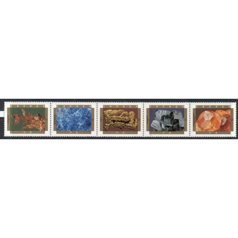Canada Sc 1440a 1992 Minerals stamp strip mint NH
