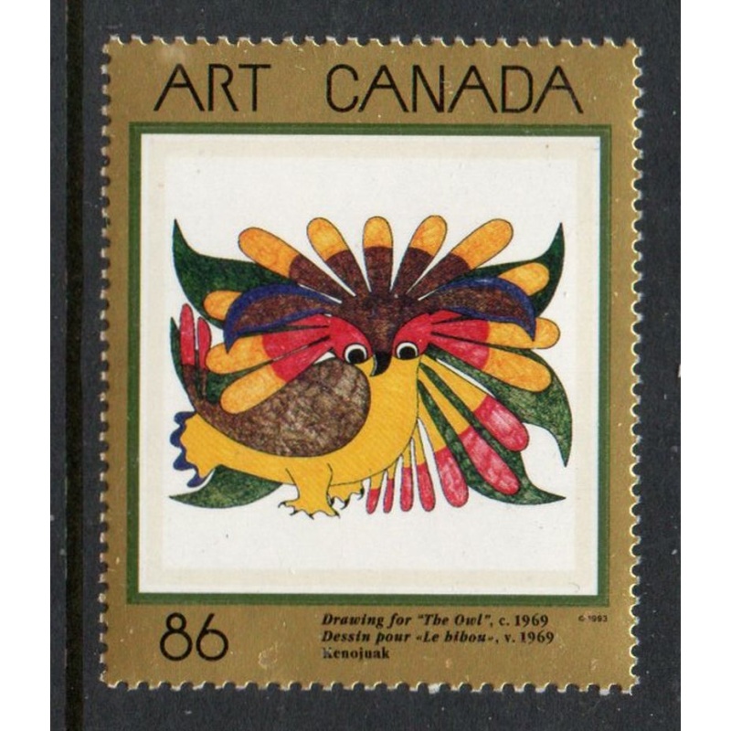 Canada Sc 1466 1993 86c Ashevak Owl Drawing stamp mint NH